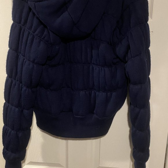 Adidas Originals Women's Dark Indigo LC S KNIT Winter Jacket Size Medium E81240 - Picture 4 of 4